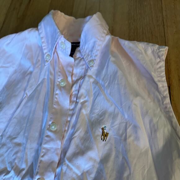 Ralph Lauren Sport XS Pink Sleeveless Button Down Collared Blouse Top Preppy - Picture 3 of 12